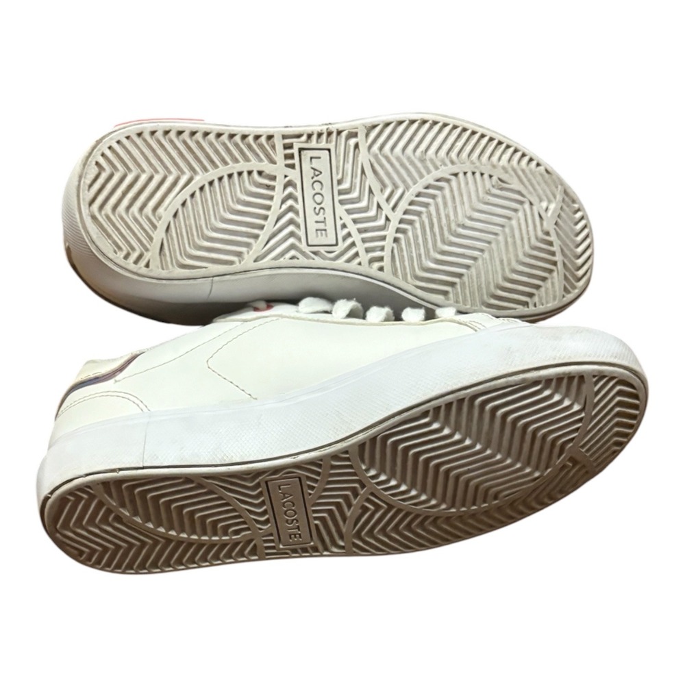 Lacoste Powercourt 0722 2 Kids White Pink Leather Sneakers Size 3 USA 34.5 EUR - Picture 4 of 5